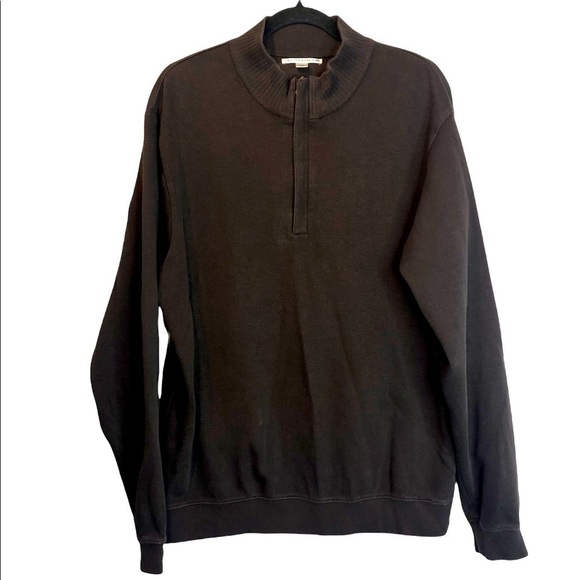 Cutter & Buck 1/4 Zip Mock Neck Supima Cotton Pullover Sweater, L - Picture 1 of 13